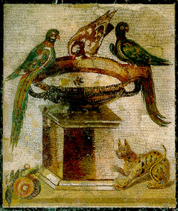Birds on a basin with panther, Now hosed in Archeological Museum of Naples