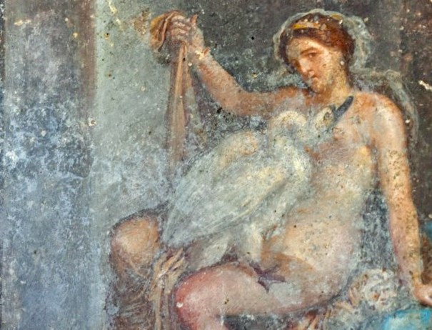 affresco di Leda e il cigno dall’omonima casa