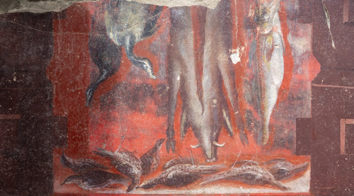 una ricerca sull'agricoltura e l'allevamento nell'antica Pompei Affresco Pompei, scene di cacciagione e pescato