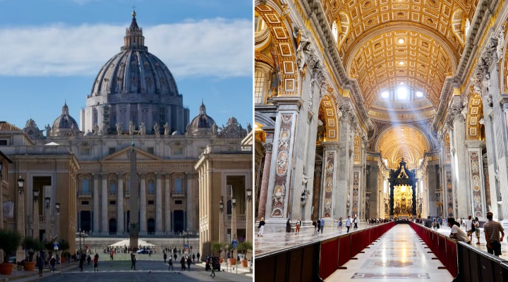 Basilica di San Pietro, esterno e navata centrale